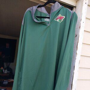 NWT Dark Green/Char HTR/Storm Gray Minnesota Wild 2XL Quarter-Zip